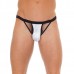 Mens Black GString With White Pouch