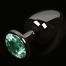 Dolce Piccante Graphite Style Small Anal Plug With Green Gem