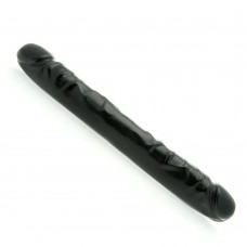 12 Inch Veined Double Header Dildo Black