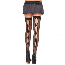 Leg Avenue Keyhole Backseam Thigh Highs UK 8 to 14