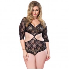 Leg Avenue Cut Out Floral Lace Teddy UK 16 to 18