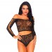 Leg Avenue 2 Piece Lace Top And Thong One Size 8 to 14