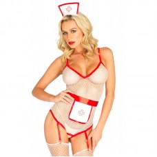 Leg Avenue Nurse Fishnet Costume UK 8 to 14