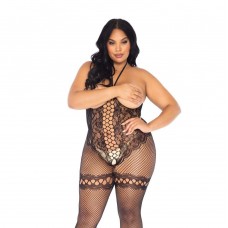 Leg Avenue Cupless Halter Bodystocking UK 18 to 22