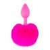 Neon Pink Bunny Tail Mini Butt Plug