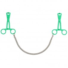 Green Scissor Nipple Clamps With Metal Chain