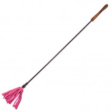 Rouge Garments Riding Crop With Wooden Handle Pink