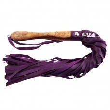 Rouge Garments Wooden Handled Purple Leather Flogger