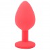 Medium Red Jewelled Silicone Butt Plug