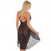 Black Lace Night Dress And GString One Size 8 to 12 UK