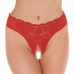 Red Lace Open Crotch GString